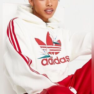 Adidas originals x Thebe Magugu Cropped Hoodie Sweatshirt